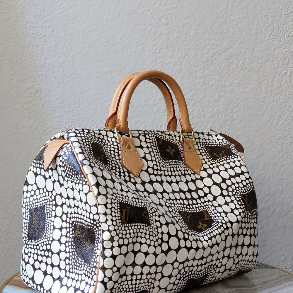 Louis Vuitton Yayoi Kusama White Dot Monogram Speedy 30 with dustbag - Picture 5 of 12